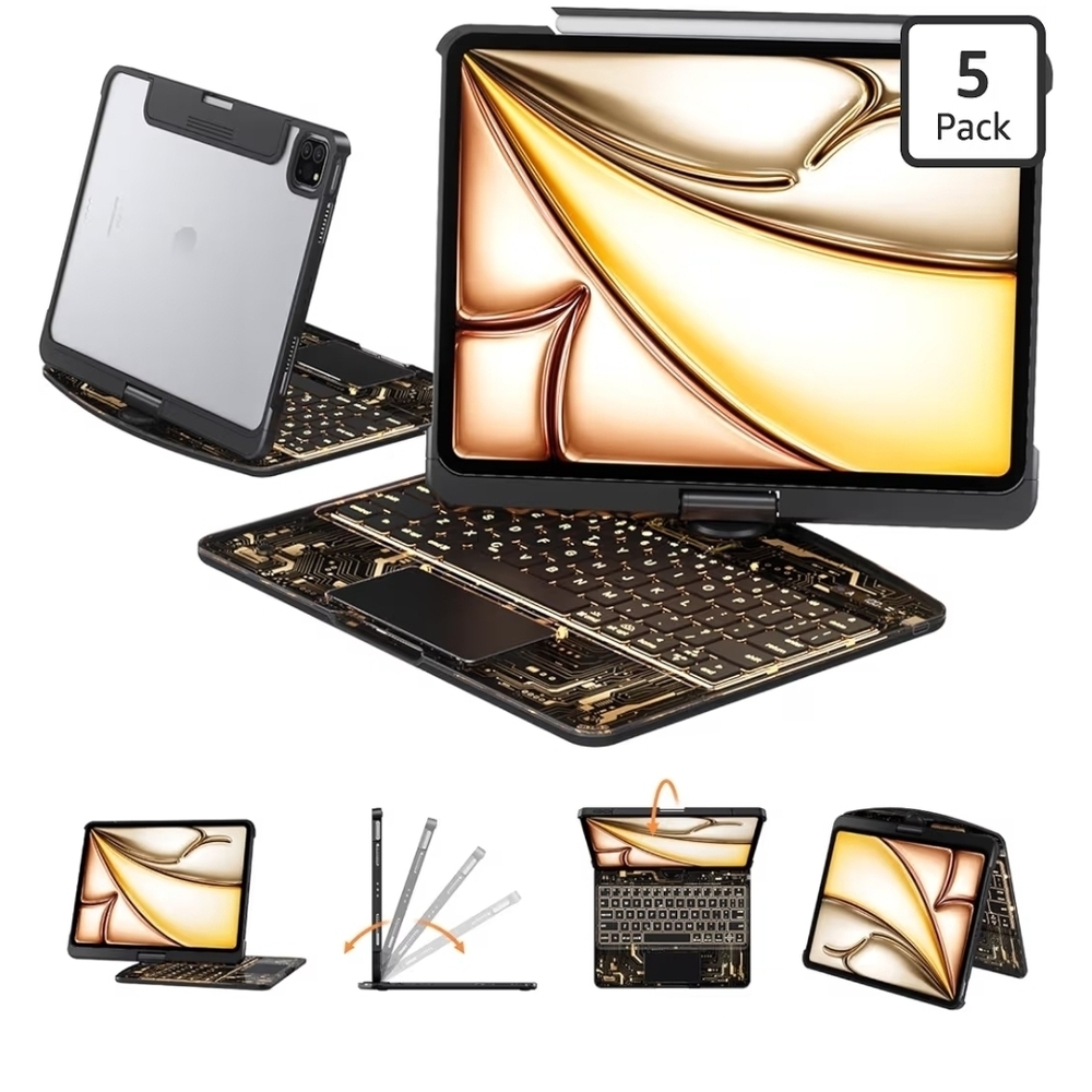iPad Keyboard Case,for 2024/2025 iPad Pro 13in.(M4/M5) Color Changing
